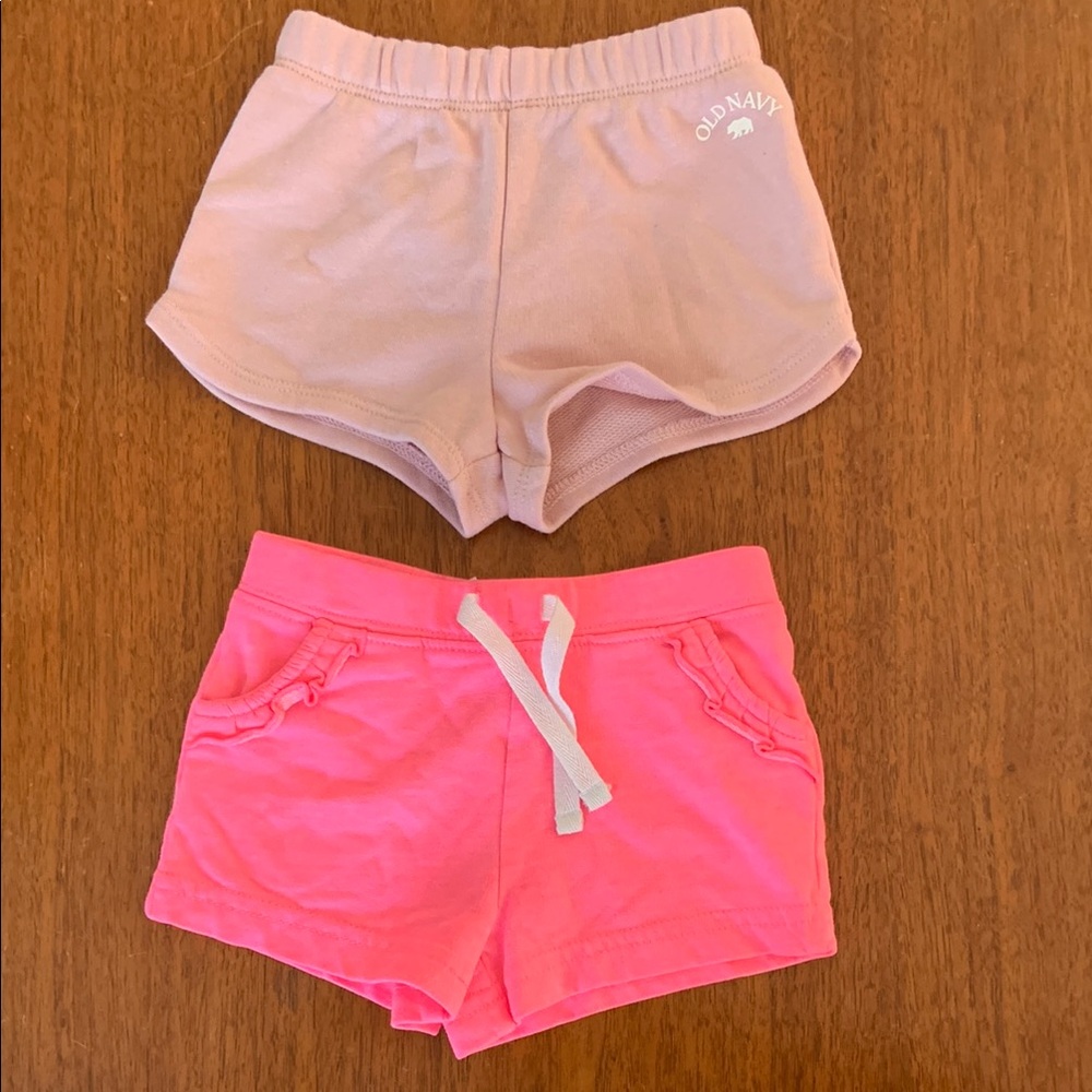🍊5/$25 Carters and Old Navy Pink Shorts Set size 3-6m